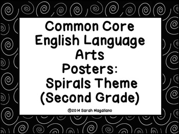 Preview of Second Grade Common Core ELA Standards Posters: Spirals