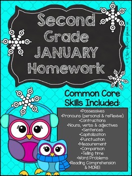 Preview of Second Grade Common Core Homework - January
