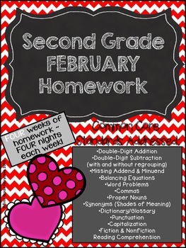 Preview of Second Grade Common Core Homework - February