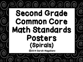 Preview of Second Grade Common Core Math Standards Posters: Spirals