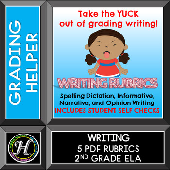 Preview of Second Grade Common Core Writing & Spelling Dictation Rubrics