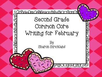 Preview of Second Grade Common Core Writing for February with Crafts