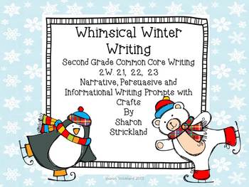 Preview of Second Grade Common Core Writing for January with Crafts