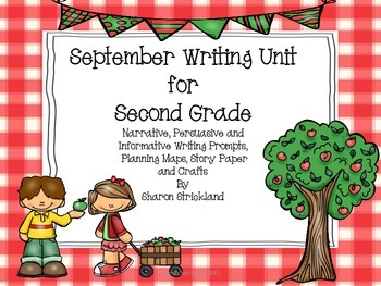 Preview of Second Grade Common Core Writing for September with Crafts