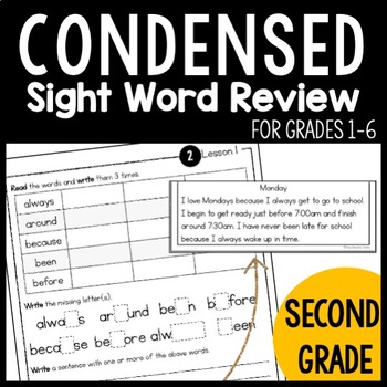 Preview of Second Grade Condensed Sight Word Weekly Practice | School, Home, Resource