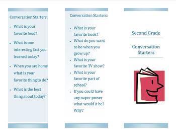 Preview of Second Grade Conversation Starters