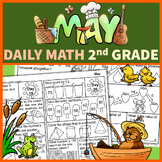 Preview of Second Grade Daily Math May Morning Work No Prep Printables