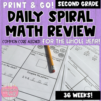 Preview of Second Grade Daily Spiral Math Review