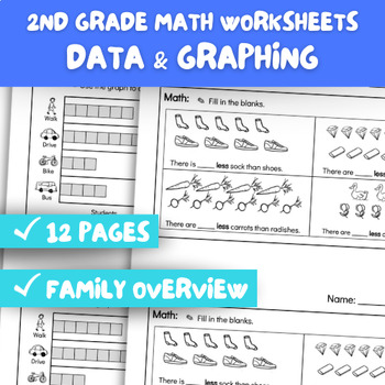 Preview of Second Grade Data & Graphs - 12 Half-Page Worksheets