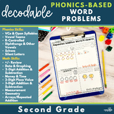 Second Grade Decodable Math Word Problems for the Entire Year