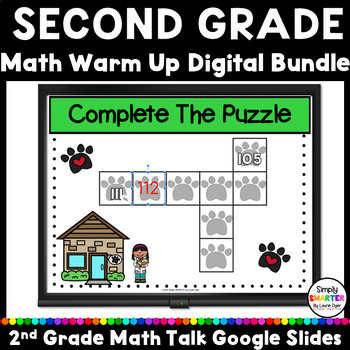 Preview of Second Grade Digital Daily Math Warm Up For GOOGLE SLIDES YEARLONG BUNDLE