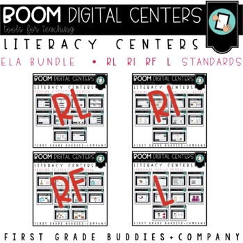 Preview of Second Grade Digital Literacy Centers | RL RI RF L Standards  | Boom Cards