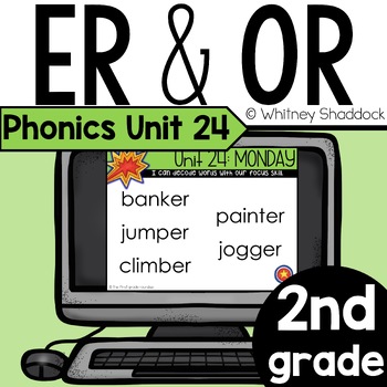 Preview of Suffixes ER OR 2nd Grade Phonics PowerPoint Slides - Digital Phonics Unit 24