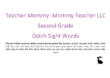 Second Grade Dolch Sight Word Flashcards