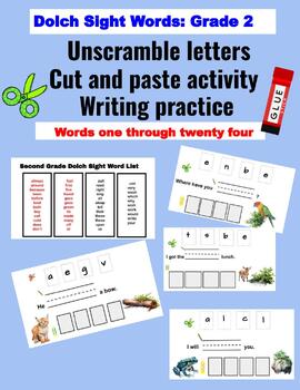 Preview of Second Grade Dolch Sight Word practice activity