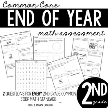 Preview of Second Grade End of Year Common Core Math Assessment
