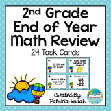 Second Grade End of Year Math Review Task Cards