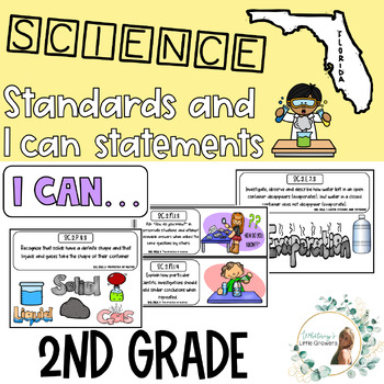 Preview of Second Grade Florida NGSSS Science Standards and I can statements