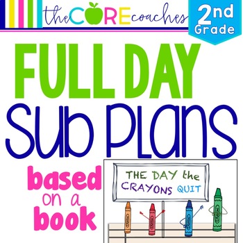Preview of 2nd Grade Full Day Sub Plans - ELA, Math, Science, SS, Art, P.E., & more - KIT 2
