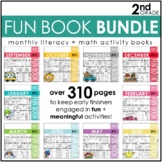 Second Grade Fun Book Bundle - NO PREP Math + Literacy Ski