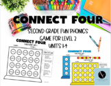 Second Grade Fun Phonics Connect Four Games for Level 2- U