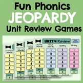 Second Grade Fun Phonics Jeopardy Review Games: Units 1-17 BUNDLE