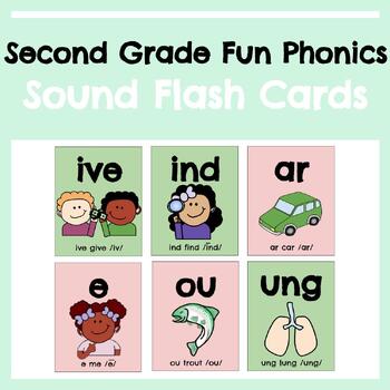 Preview of Second Grade Fun Phonics Sound Flash Cards