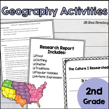 Preview of 2nd Grade Geography Activities for Ohio Standards