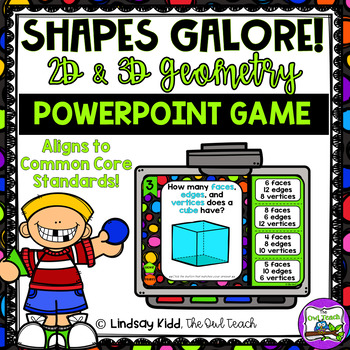Preview of 2D and 3D Shapes PowerPoint Game:  Distance & Digital Learning