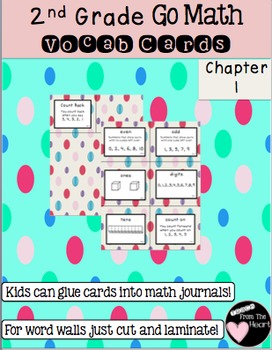 Preview of Second Grade Go Math Chapter 1 Vocabulary Cards