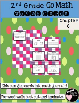 Preview of Second Grade Go Math Chapter 6 Vocabulary Cards