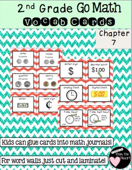 Preview of Second Grade Go Math Chapter 7 Vocabulary Cards