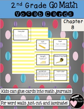 Preview of Second Grade Go Math Chapter 8 Vocabulary Cards
