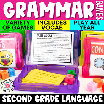 Preview of 2nd Grade Grammar Games & Activities for Literacy Centers | Grammar Curriculum