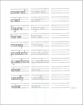 Preview of Second Grade High Frequency Site Word Handwriting Practice Page