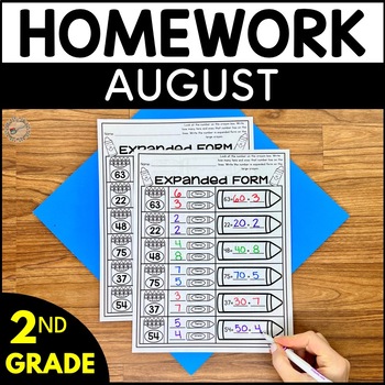 Preview of Second Grade Homework - August