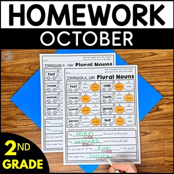 Preview of Second Grade Homework - October