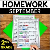 Second Grade Homework - September