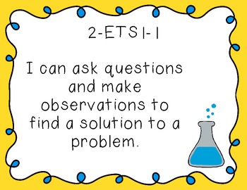 Second Grade "I Can" Printables for Next Generation Science Standards