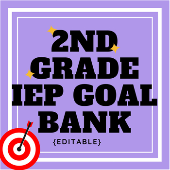 Preview of Second Grade IEP Goal Bank {editable}