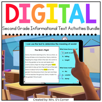 Preview of Second Grade Informational Text Standards-Aligned Digital Activity Bundle
