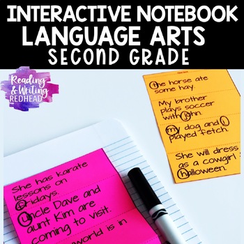 Preview of 2nd Grade Interactive Notebook ELA | Opinion Writing Prompts Mechanics and More