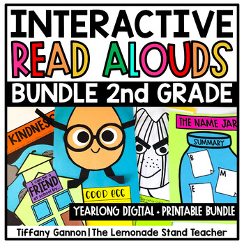 Preview of Second Grade Interactive Read Aloud Lessons YEARLONG BUNDLE Printable + Digital