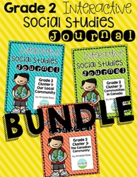 Preview of Second Grade Interactive Social Studies Journal - Bundle {Editable}