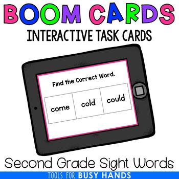 Preview of Second Grade Sight Word Interactive Digital Task Cards (Boom! Deck)