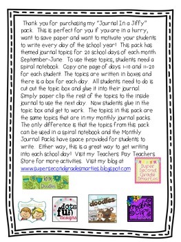 2nd grade writing prompts journal