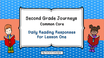 Preview of 2nd Gr. Journeys DAILY READING RESPONSE Lesson 1- Henry and Mudge