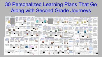 Preview of Second Grade Journeys Personalized Learning Plans for Lessons #1-30