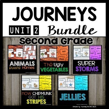 Preview of Journeys Second Grade Unit 2 Bundle - Animals Building Homes and Jellies