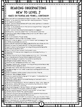 Fountas And Pinnell Fluency Chart